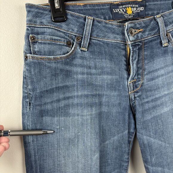 Lucky Brand Lola Boot Jeans Womens 2/26 Blue Medium Wash Denim Low Rise - Picture 3 of 16